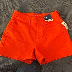 Old Navy Vivid Orange Denim Shorts. Brand new.